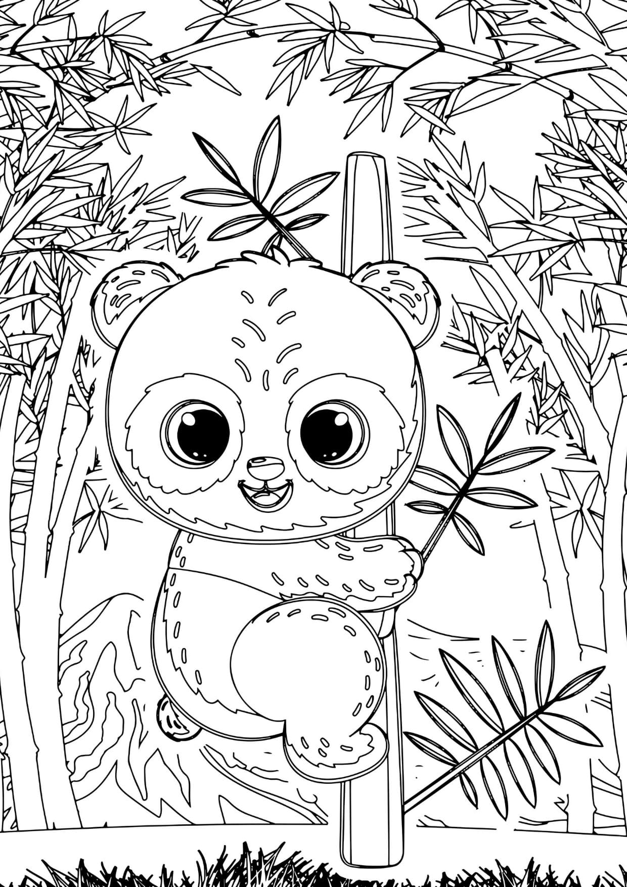 Panda Desenho de Animais Para Colorir e Imprimir PDF Grátis