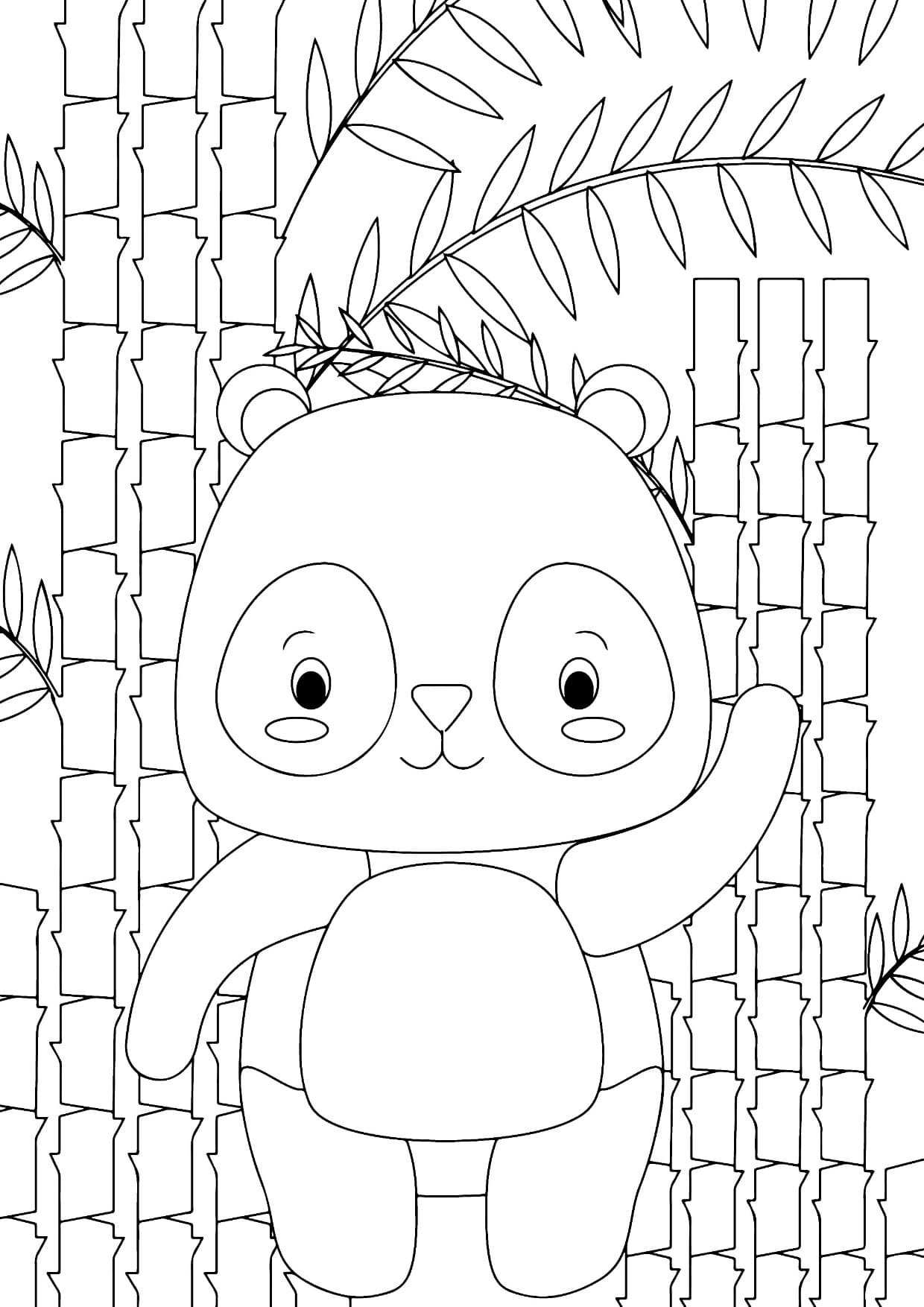 Panda Desenho de Animais Para Colorir e Imprimir PDF Grátis