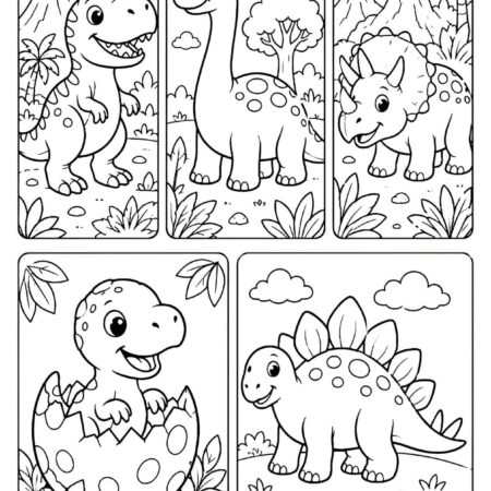Desenhos de Dinossauros Para Colorir e Pintar Imprimir PDF
