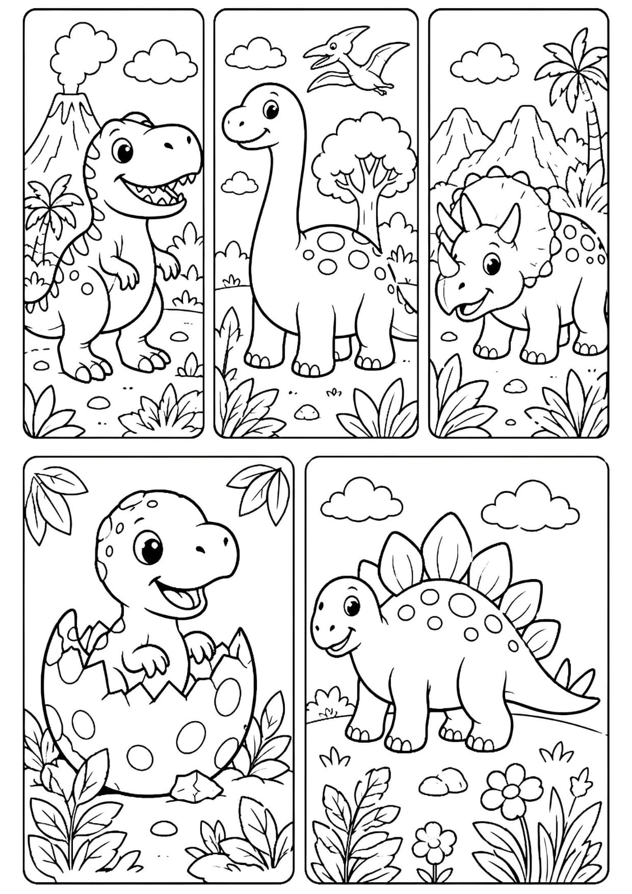 Desenhos de Dinossauros Para Colorir e Pintar Imprimir PDF