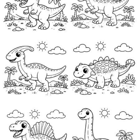 Desenhos de Dinossauros Para Colorir e Pintar Imprimir PDF