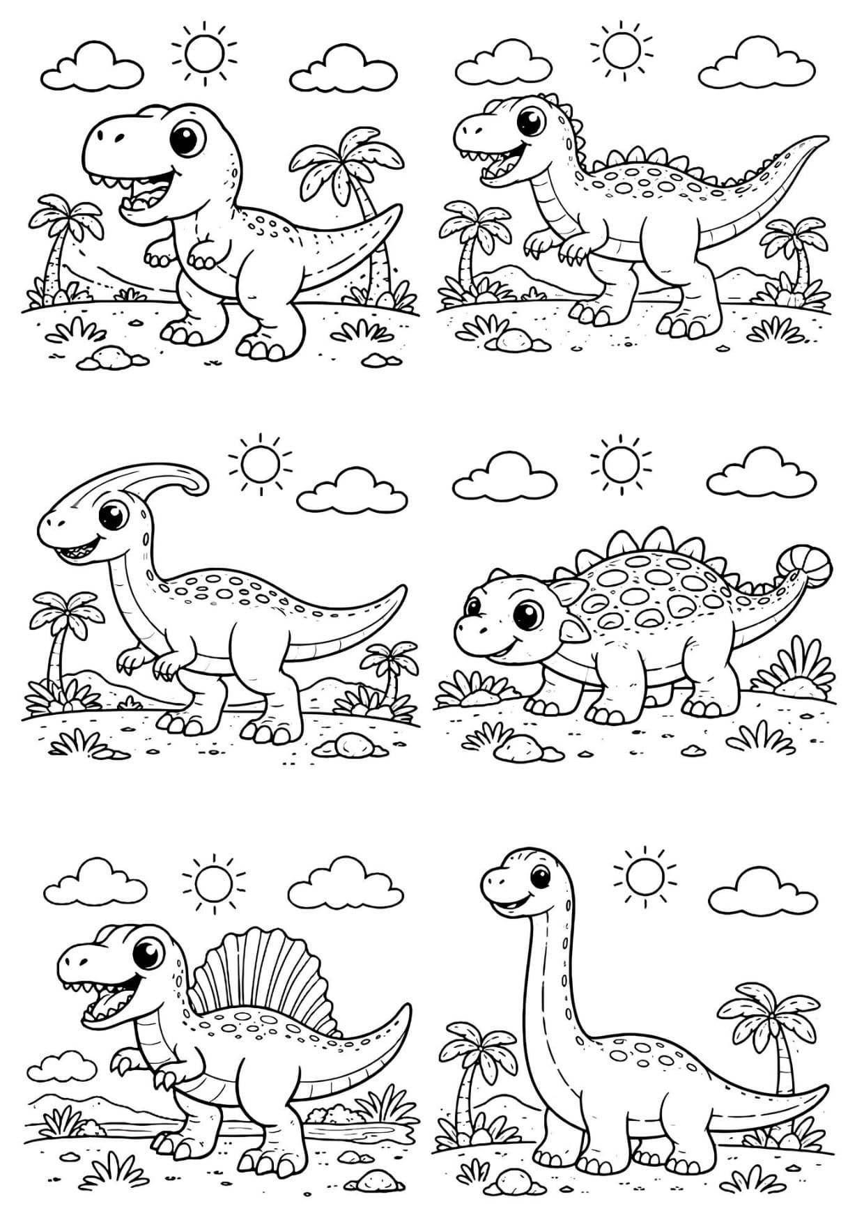 Desenhos de Dinossauros Para Colorir e Pintar Imprimir PDF