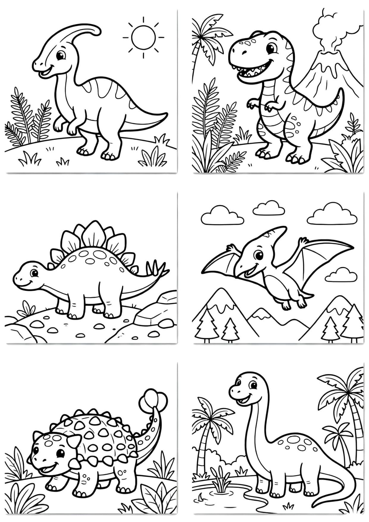 Desenhos de Dinossauros Para Colorir e Pintar Imprimir PDF