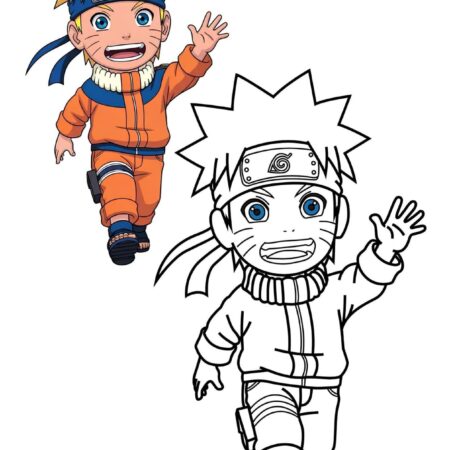 Naruto Desenho de Anime Para Colorir e Imprimir PDF