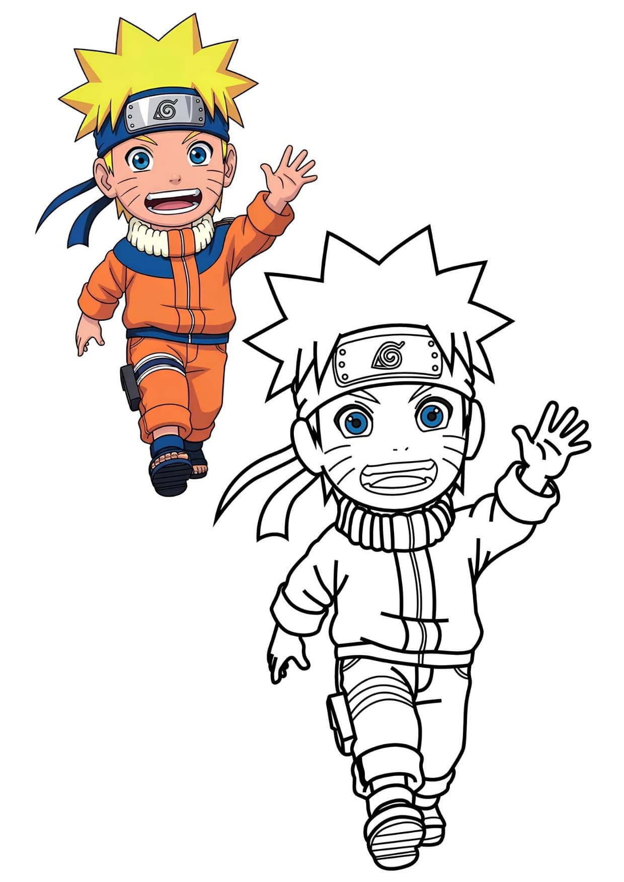 Naruto Desenho de Anime Para Colorir e Imprimir PDF