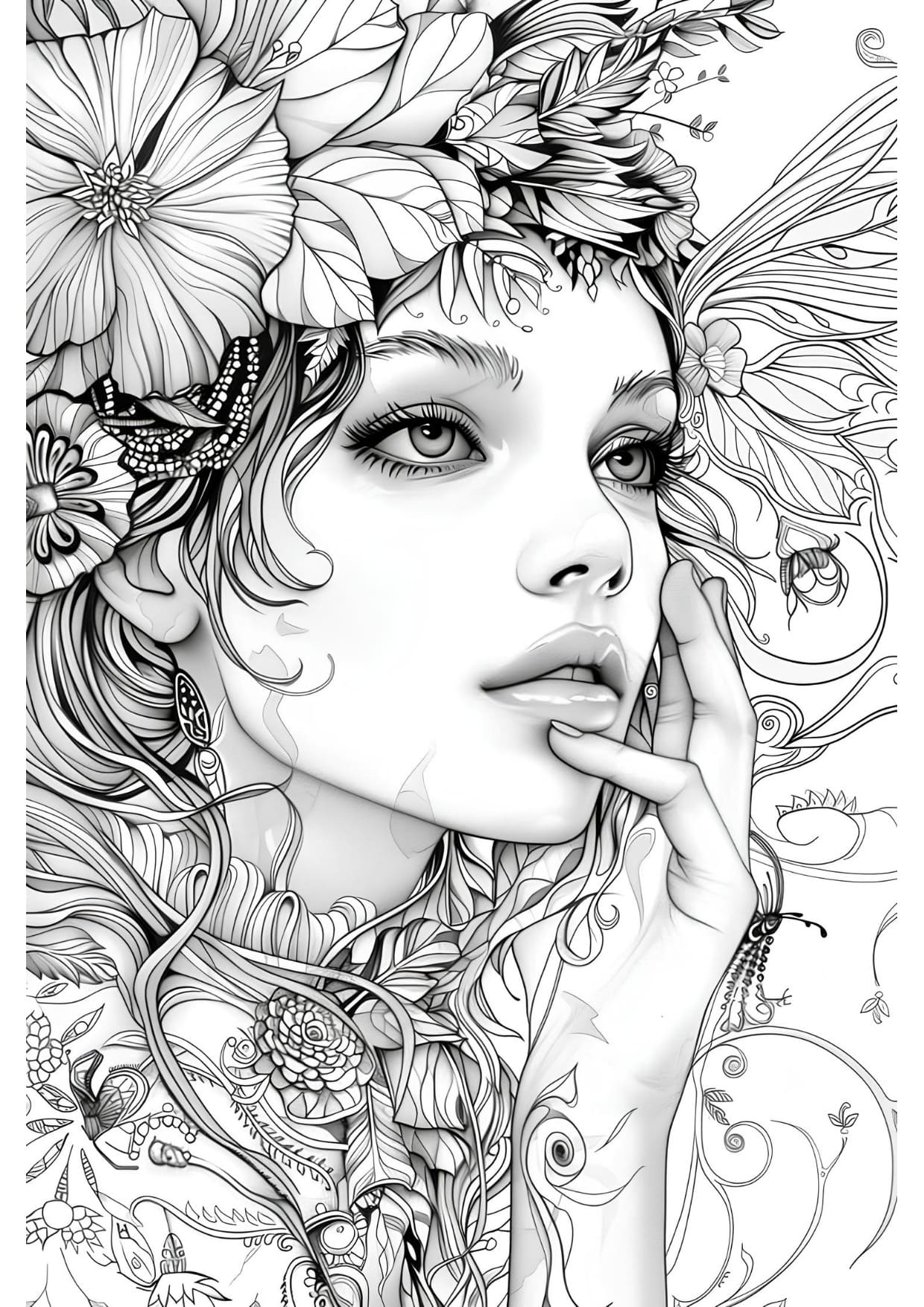 Desenho de Mulher Bonita Para Colorir e Imprimir PDF Grátis