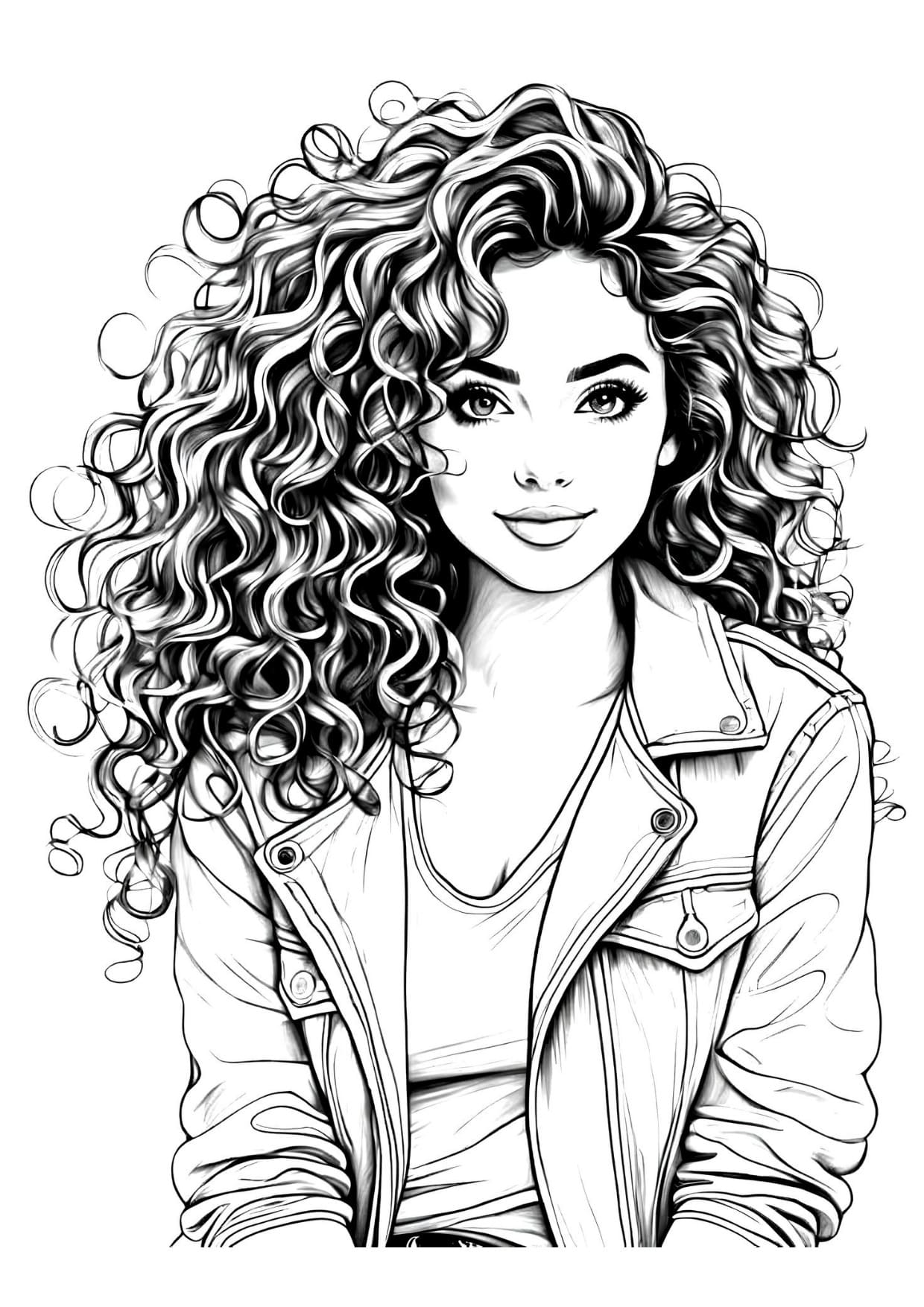 Desenho de Mulher Bonita Para Colorir e Imprimir PDF Grátis