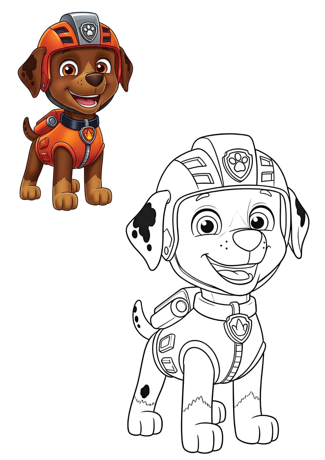 Marshall Patrulha Canina Para Colorir Imprimir PDF Grátis