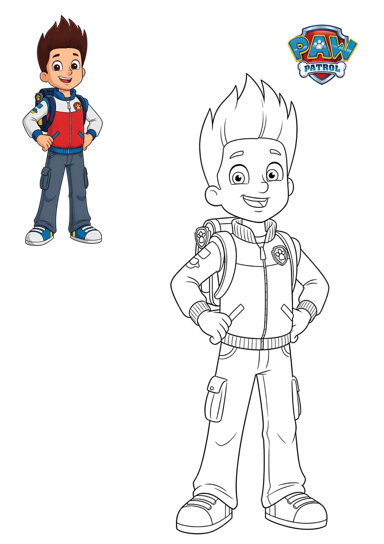 Ryder Patrulha Canina Para Colorir Imprimir PDF Grátis