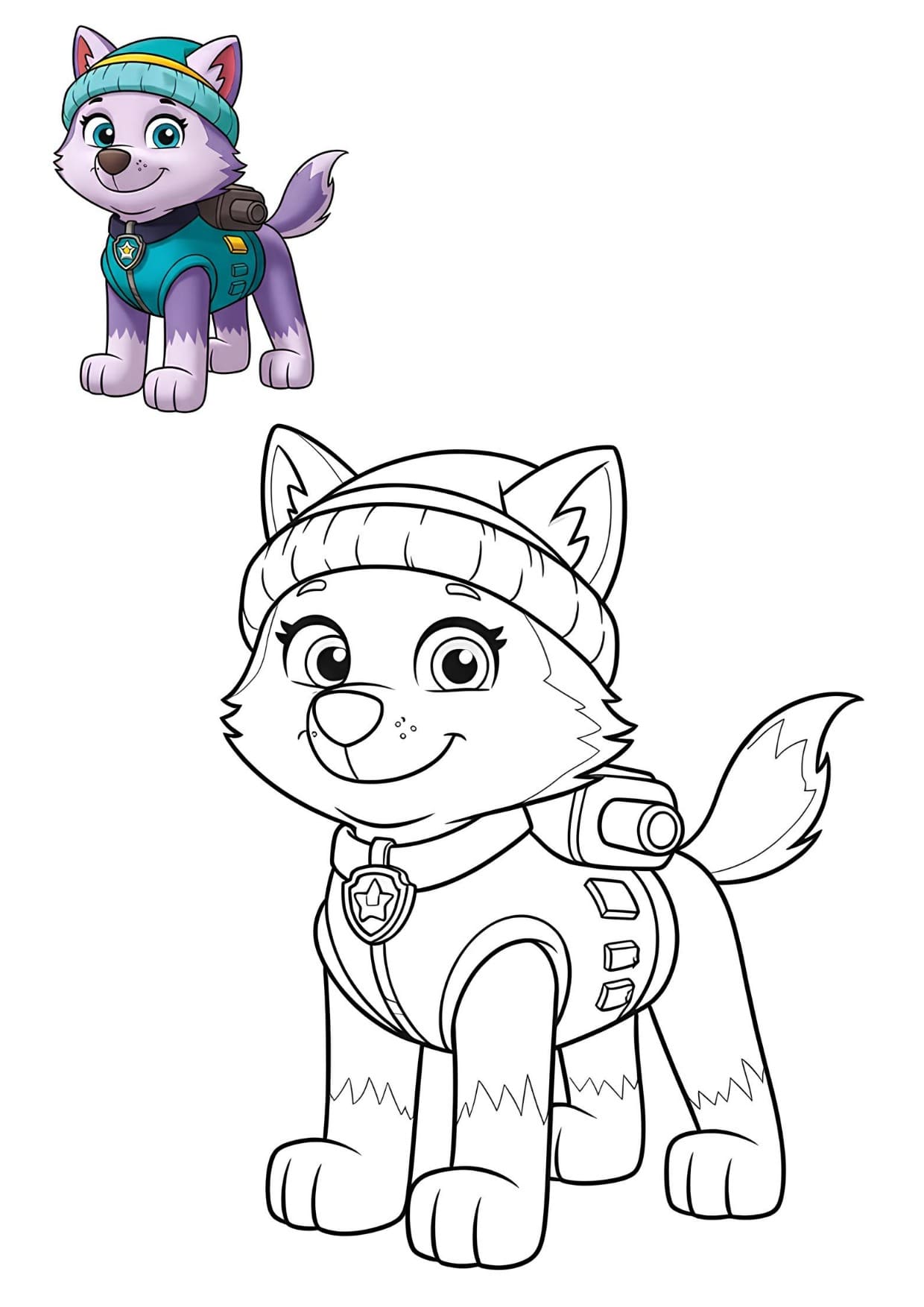 Everest Patrulha Canina Para Colorir Imprimir PDF Grátis