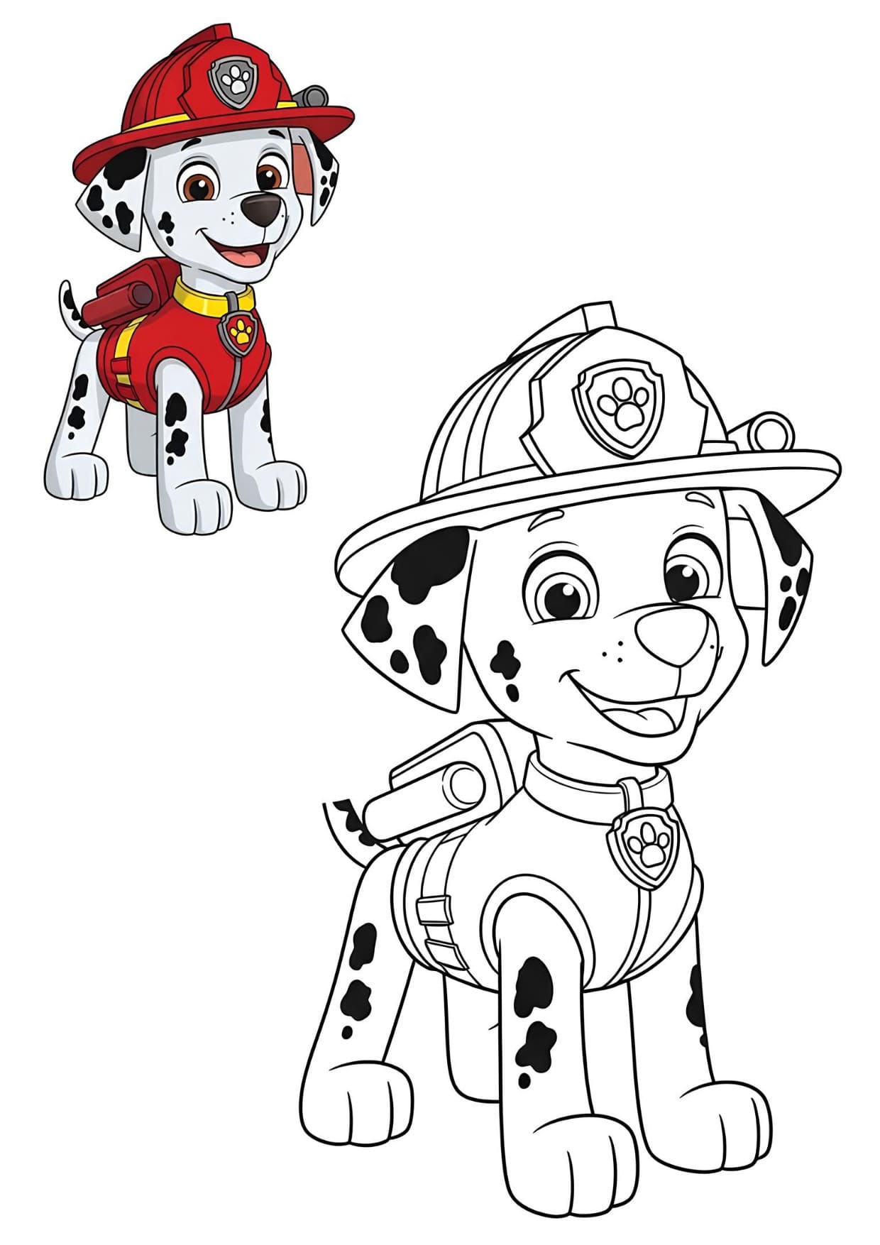 Marshall Patrulha Canina Para Colorir Imprimir PDF Grátis