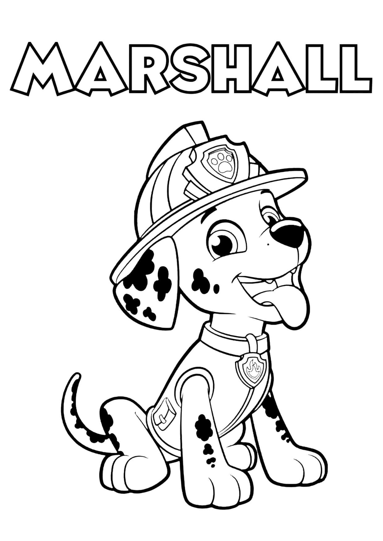 Marshall Patrulha Canina Para Colorir Imprimir PDF Grátis
