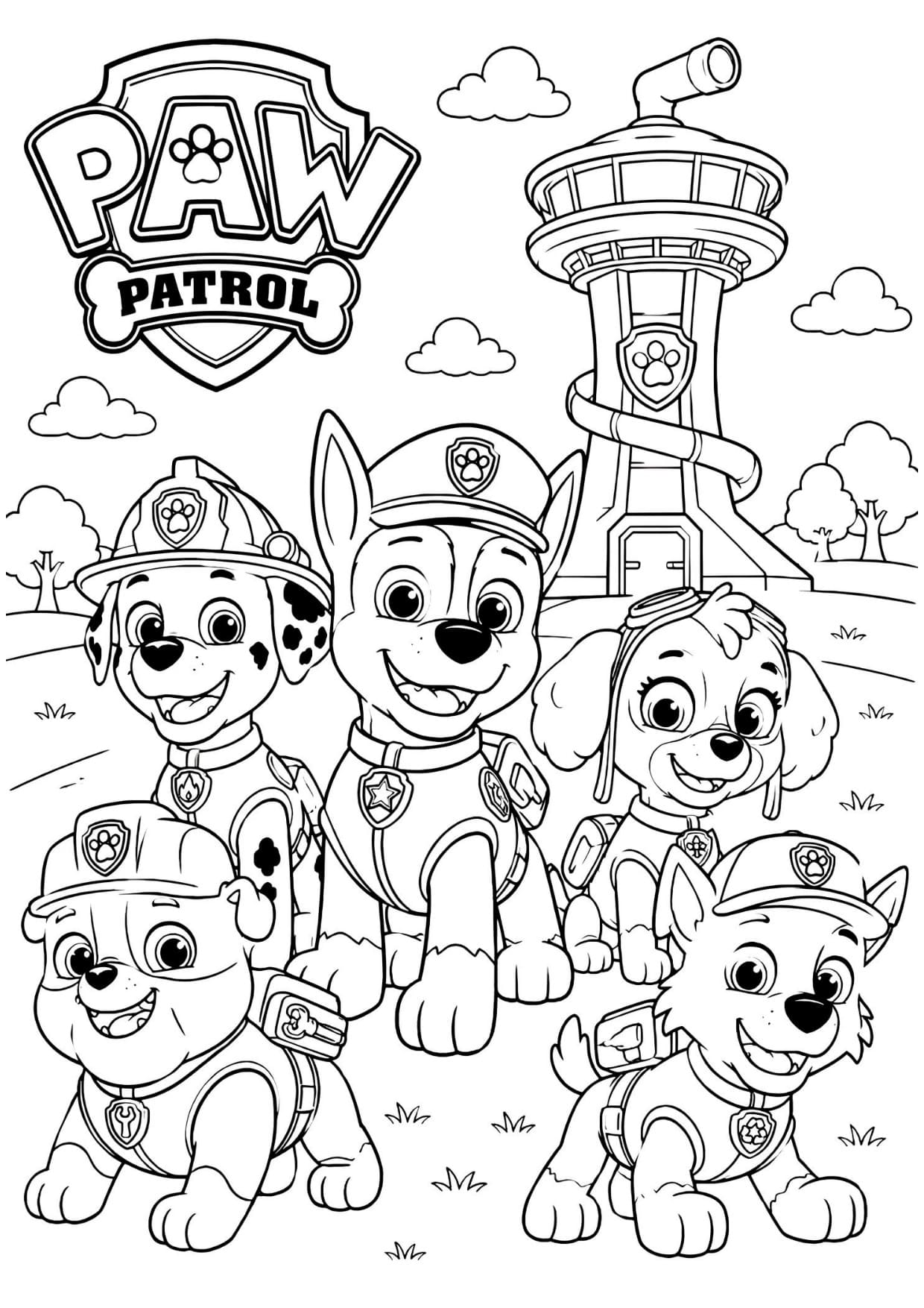 Desenhos Patrulha Canina Para Imprimir e Colorir PDF