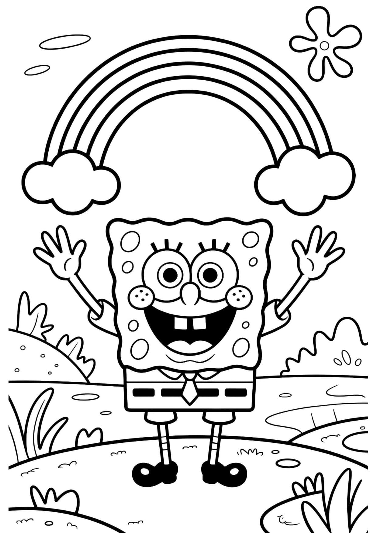 Desenhos do Bob Esponja Para Colorir e Pintar Imprimir PDF
