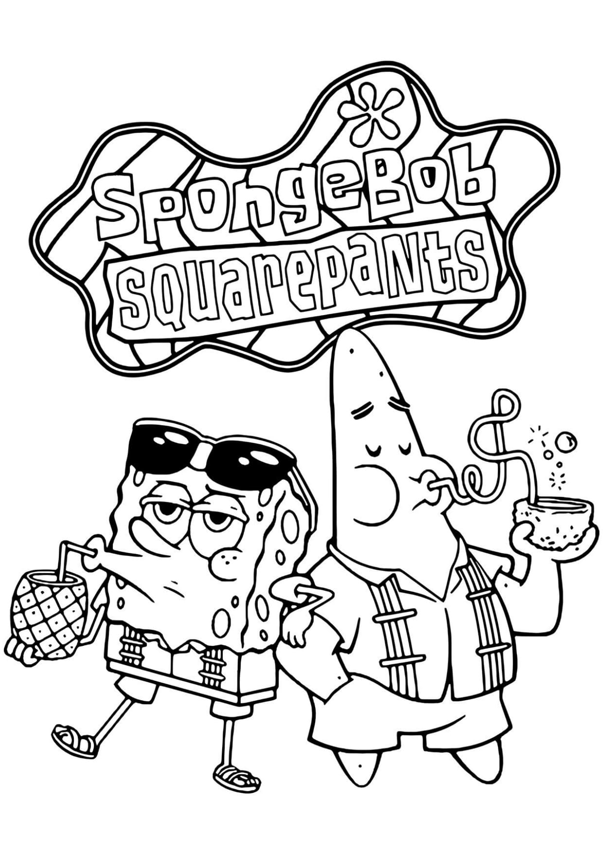 Desenhos do Bob Esponja Para Colorir e Pintar Imprimir PDF
