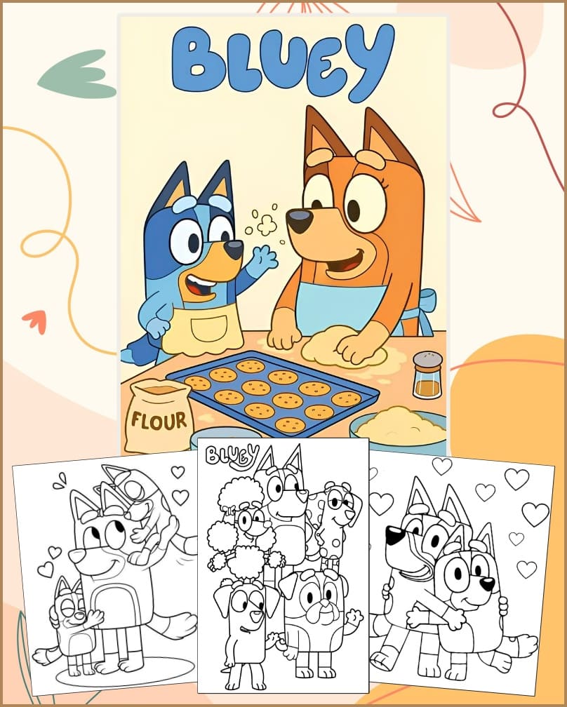 Desenho da Bluey Para Colorir e Pintar Imprimir PDF