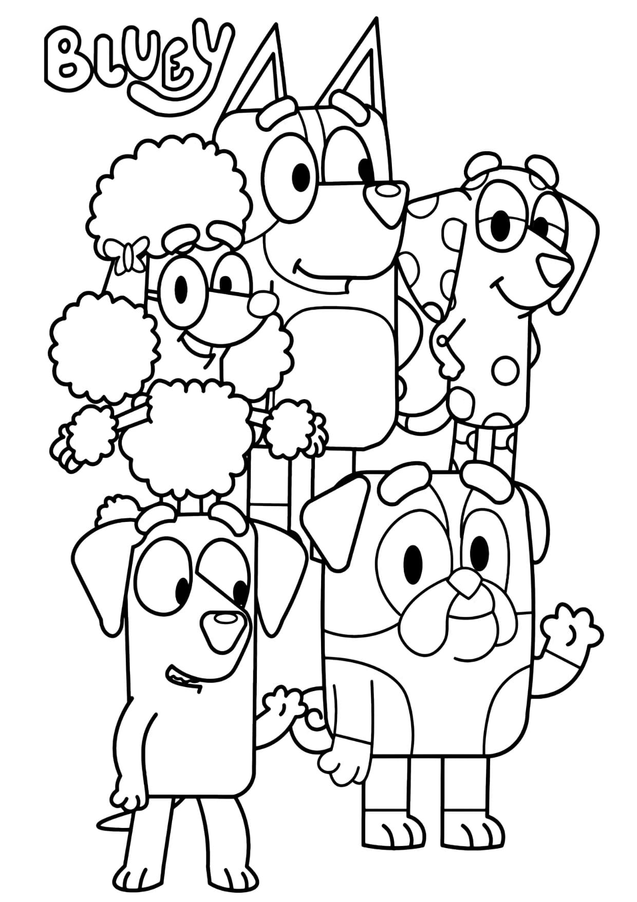 Desenhos da Bluey Para Colorir e Pintar Imprimir PDF