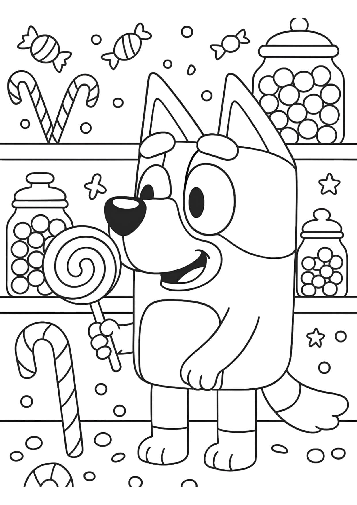 Desenho da Bluey Para Colorir e Pintar Imprimir PDF