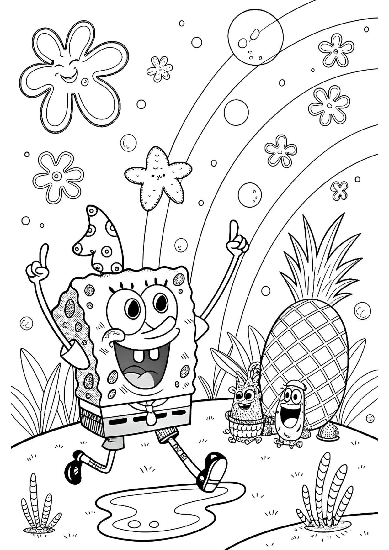 Desenhos do Bob Esponja Para Colorir e Pintar Imprimir PDF