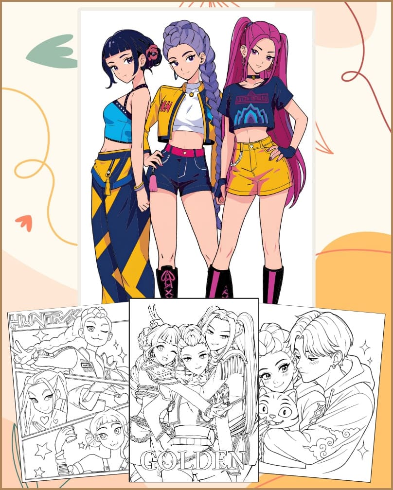 Desenhos Guerreiras do Kpop Para Colorir Imprimir PDF