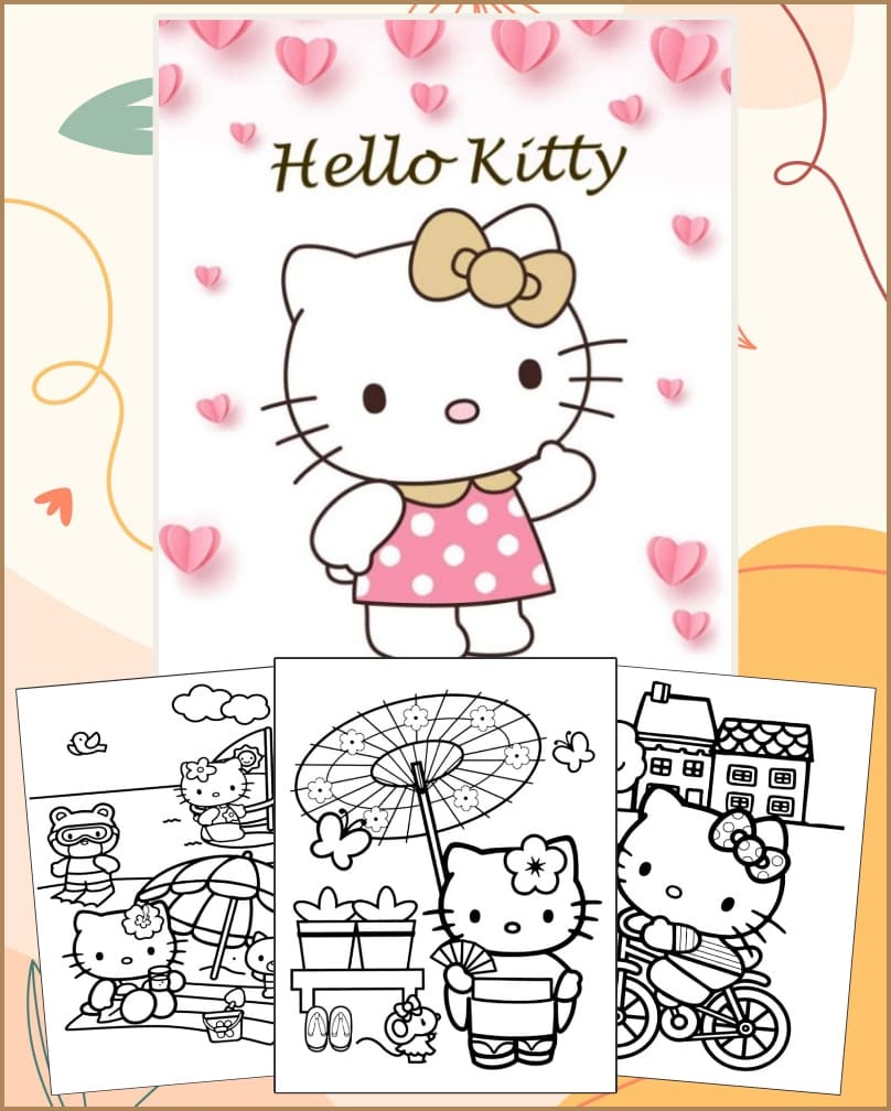 Desenhos da Hello Kitty Para Colorir e Imprimir PDF