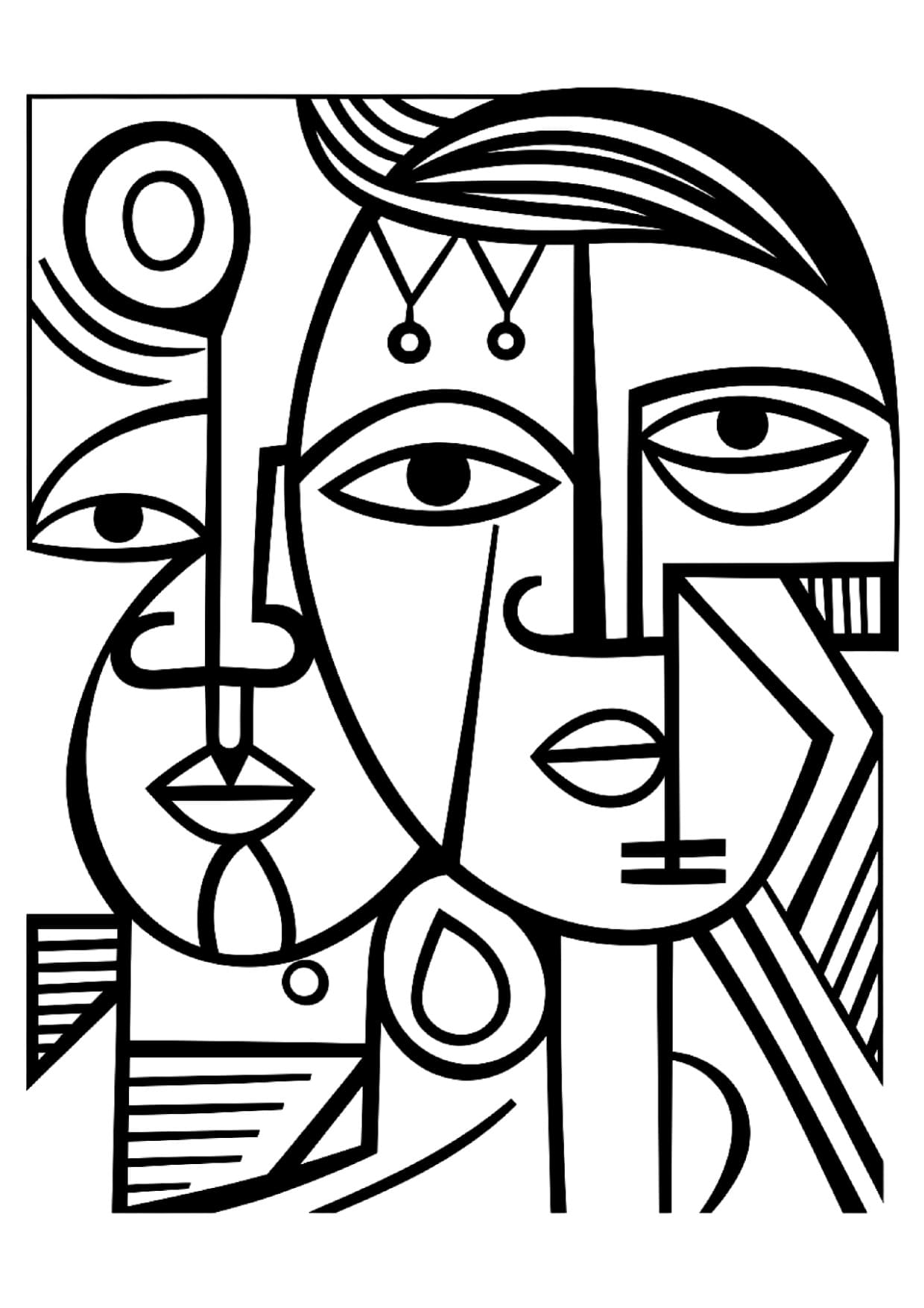 Desenhos Para Adultos Colorir Picasso Cubismo Imprimir PDF