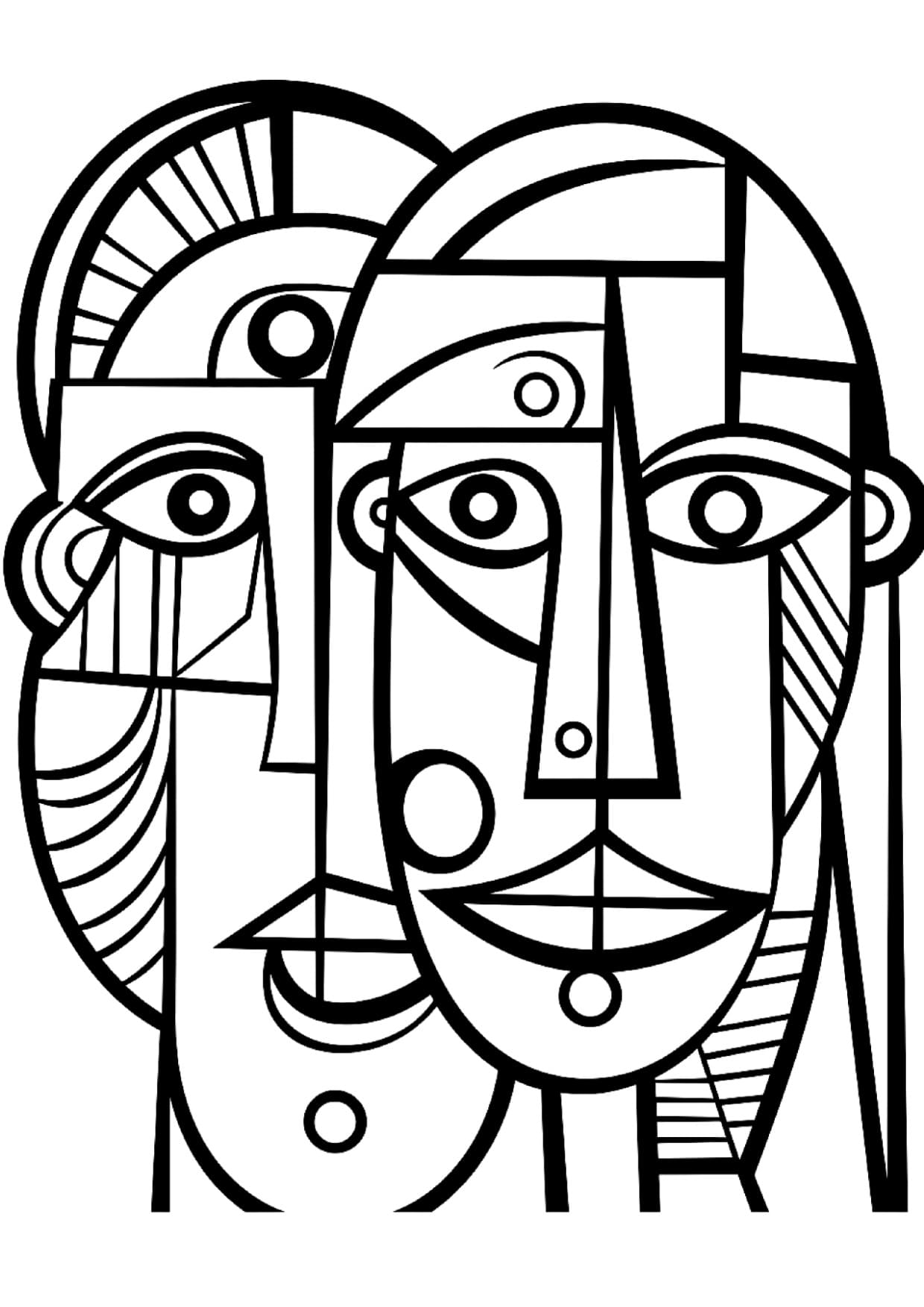 Desenhos Para Adultos Colorir Picasso Cubismo Imprimir PDF
