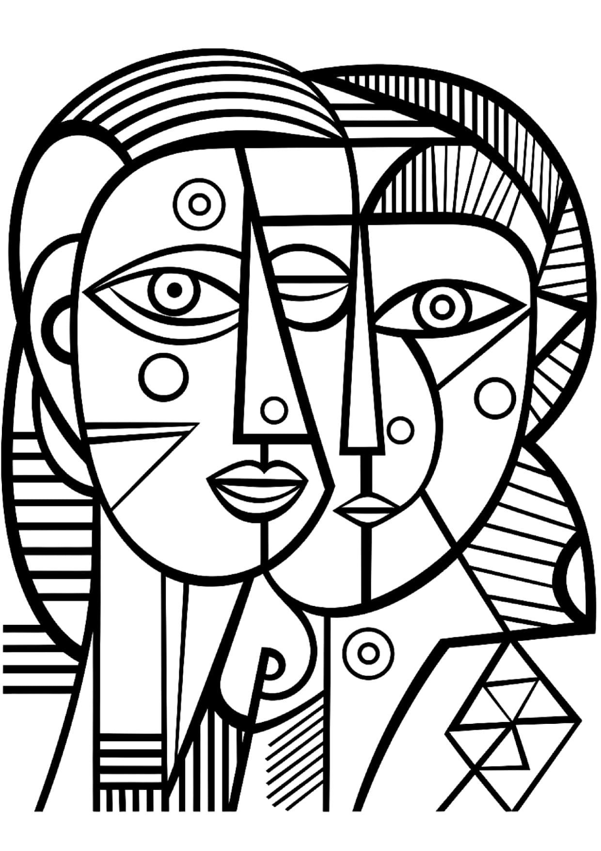 Desenhos Para Adultos Colorir Picasso Cubismo Imprimir PDF
