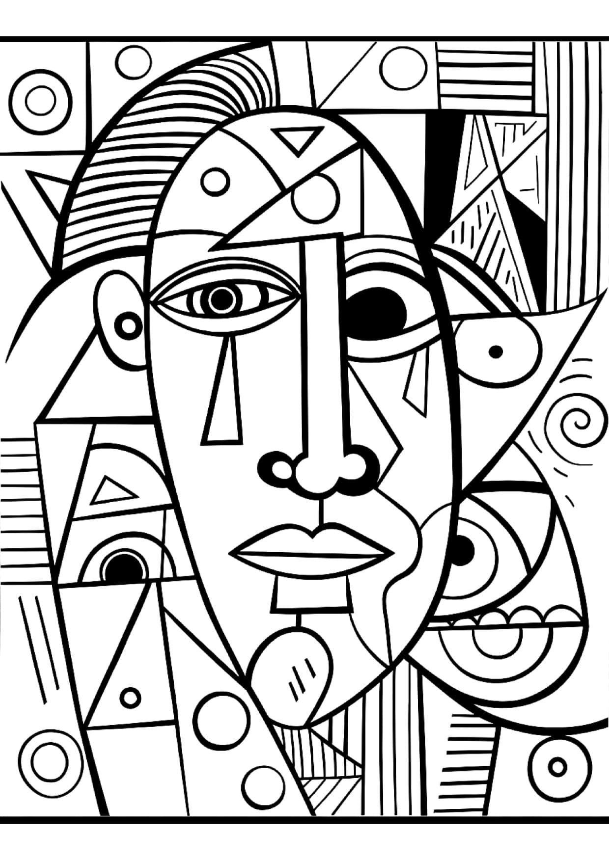 Desenhos Para Adultos Colorir Picasso Cubismo Imprimir PDF