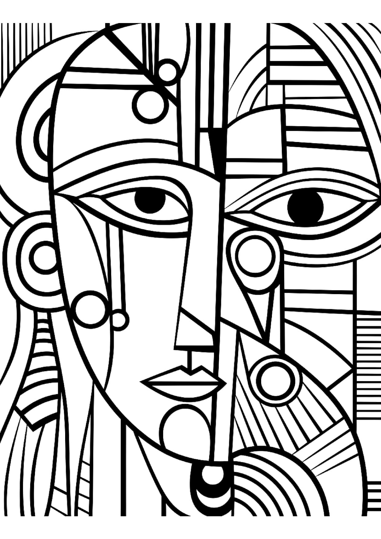 Desenhos Para Adultos Colorir Picasso Cubismo Imprimir PDF