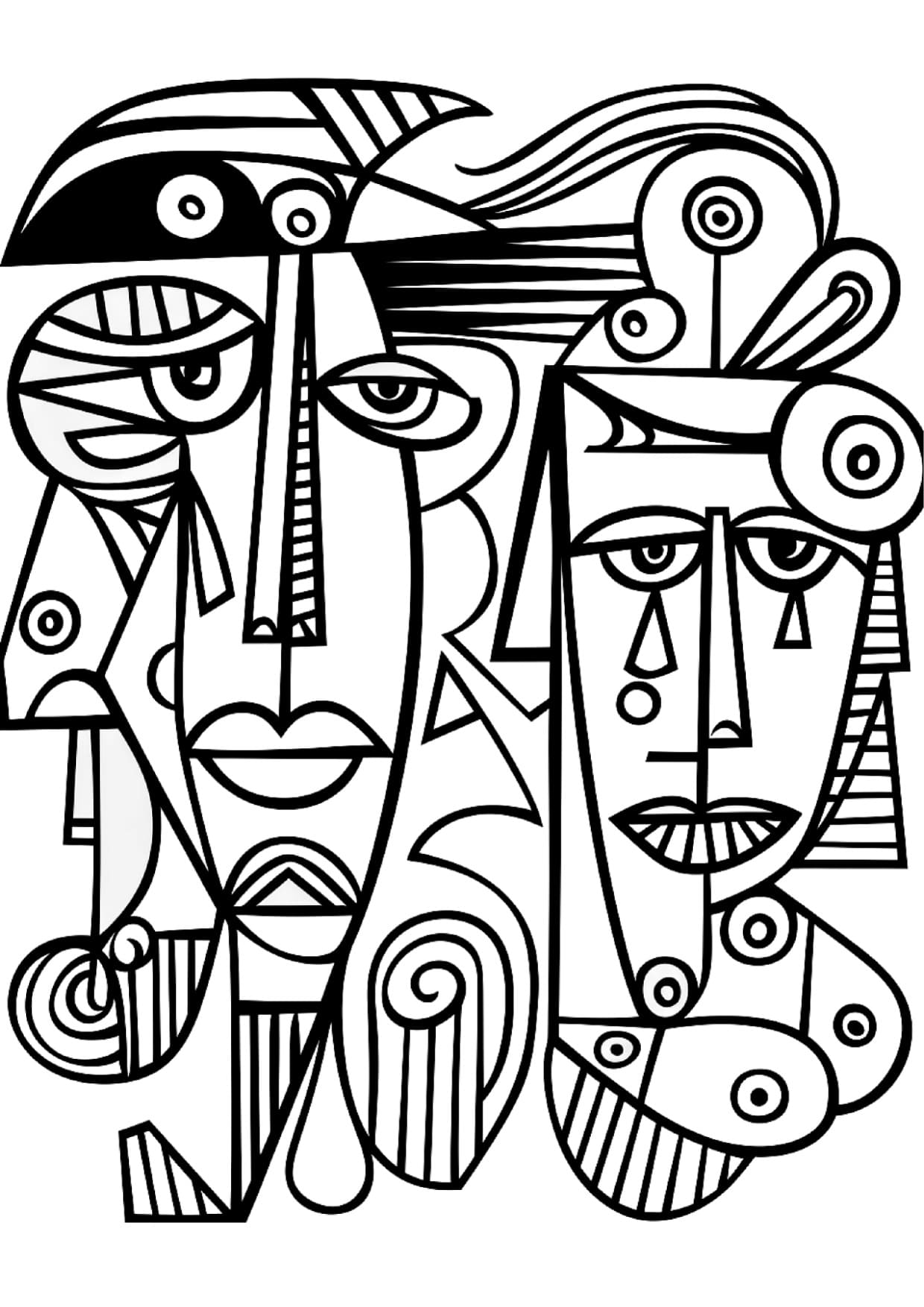 Desenhos Para Adultos Colorir Picasso Cubismo Imprimir PDF