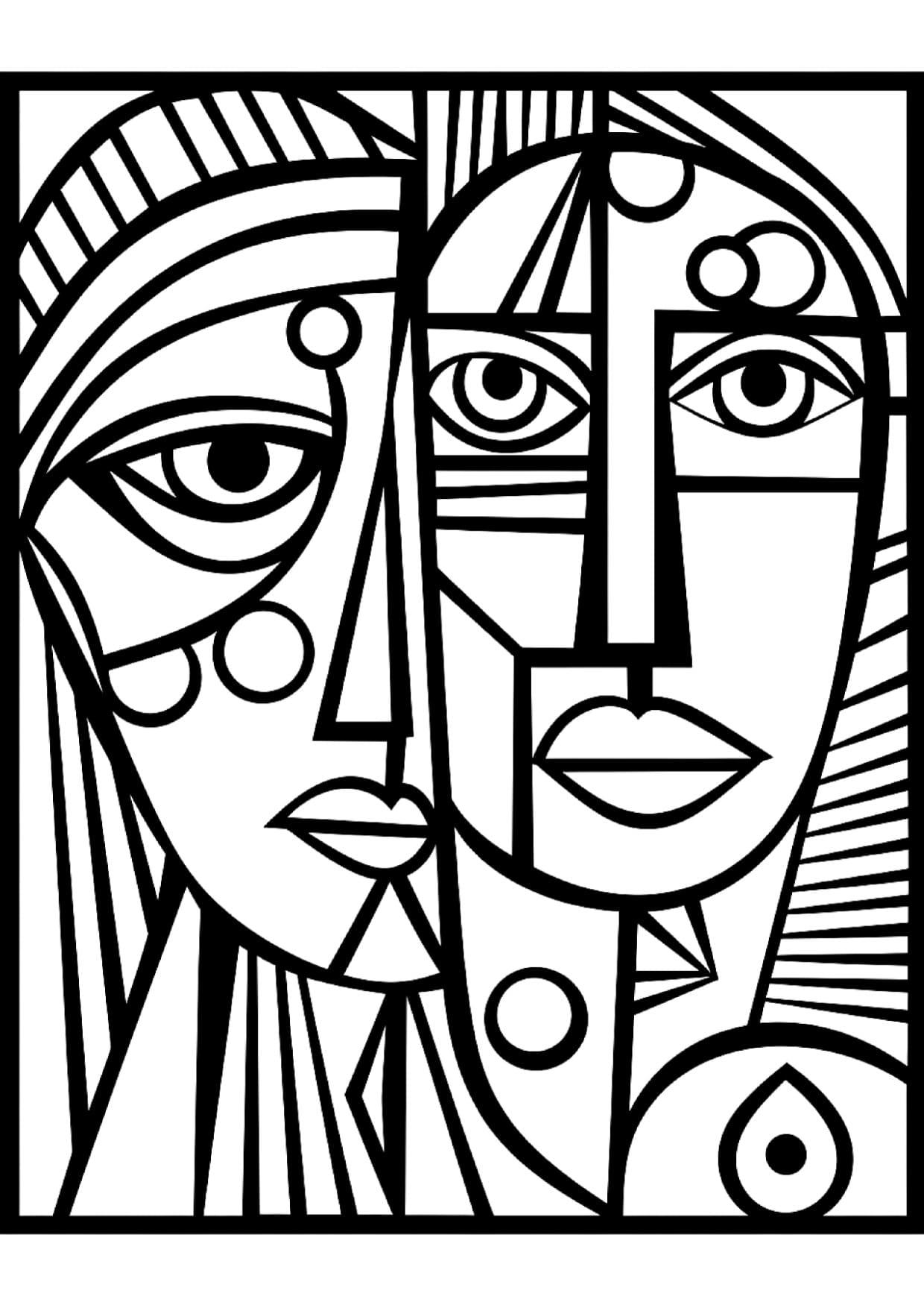 Desenhos Para Adultos Colorir Picasso Cubismo Imprimir PDF