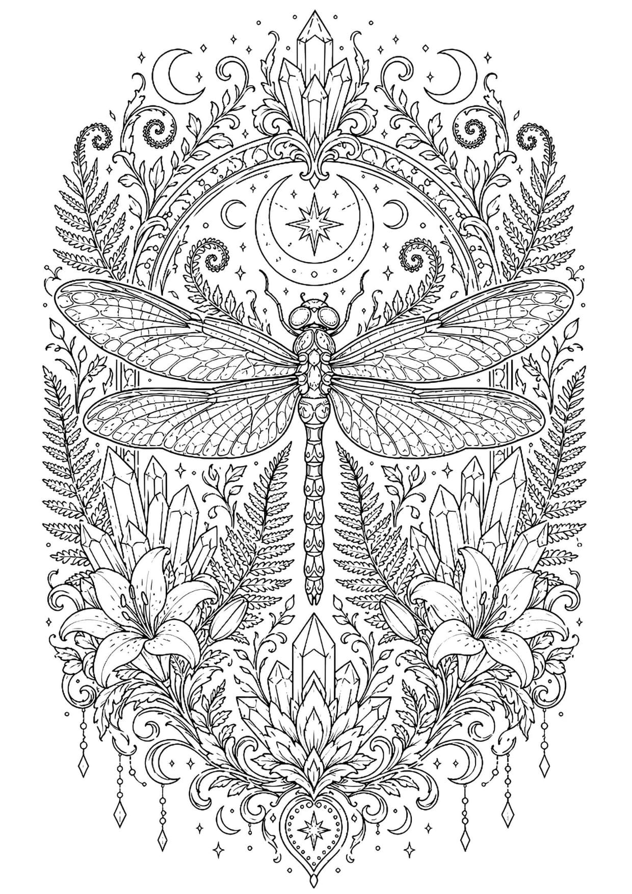 Mandala Animal Libélula Para Adulto Colorir Imprimir PDF
