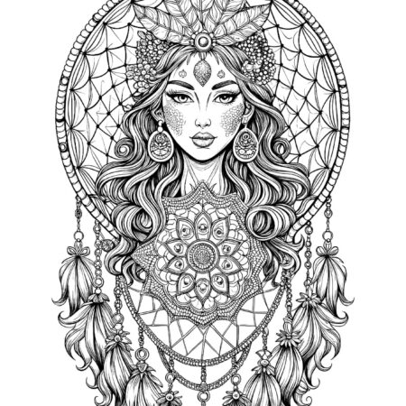 Filtro dos Sonhos Mandala Para Colorir e Imprimir PDF Grátis