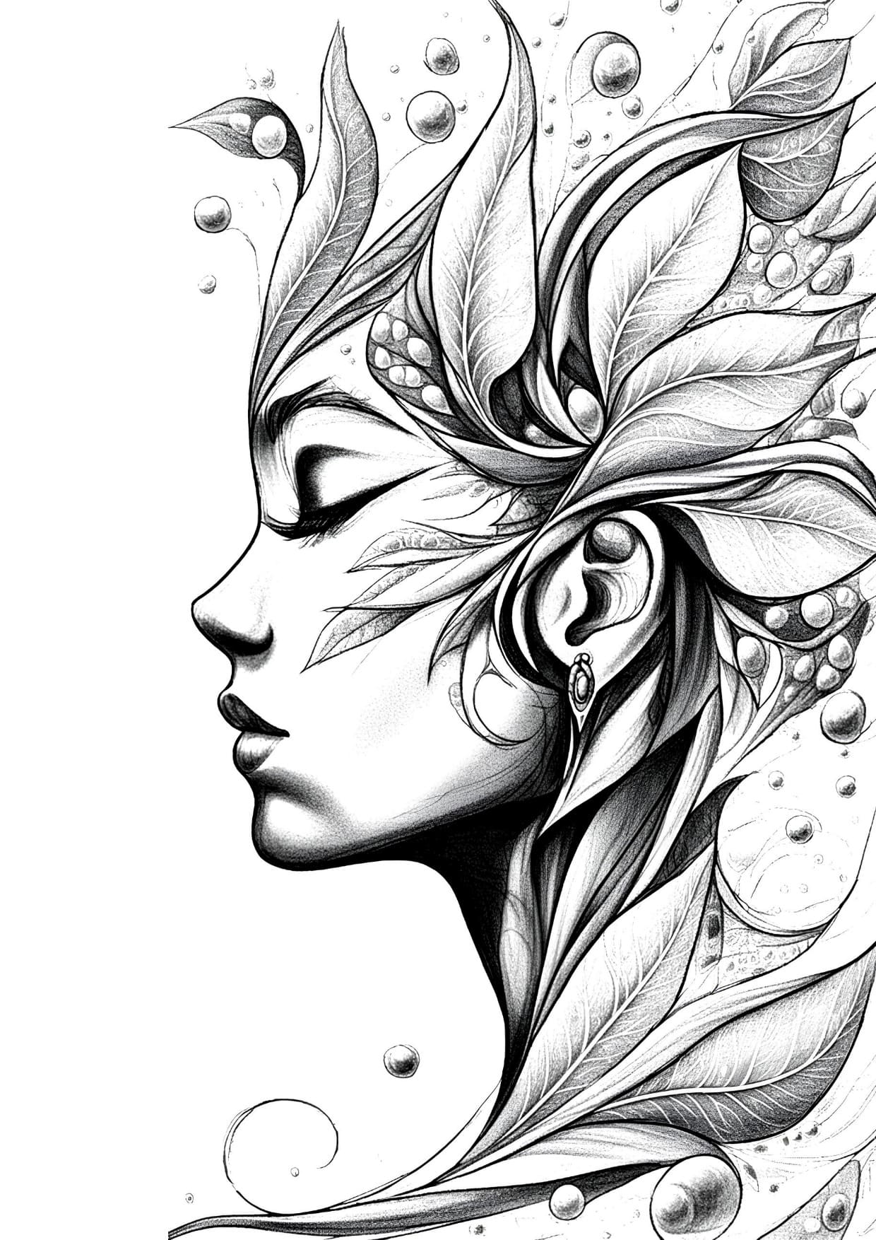 Desenho Mulher Natureza Para Adultos Colorir Imprimir PDF