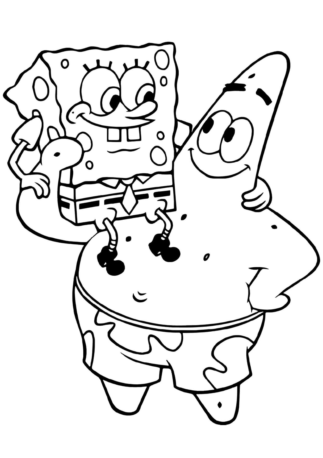 Desenhos do Bob Esponja Para Colorir e Pintar Imprimir PDF