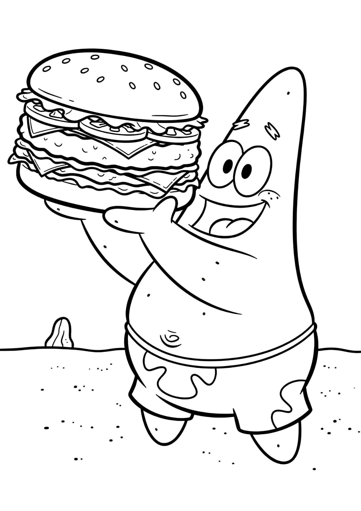 Patrick Bob Esponja Para Colorir e Pintar Imprimir PDF