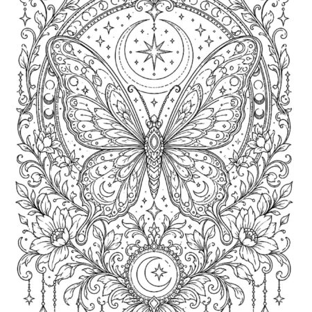 Borboleta Desenho Mandala Animal Para Colorir e Imprimir PDF