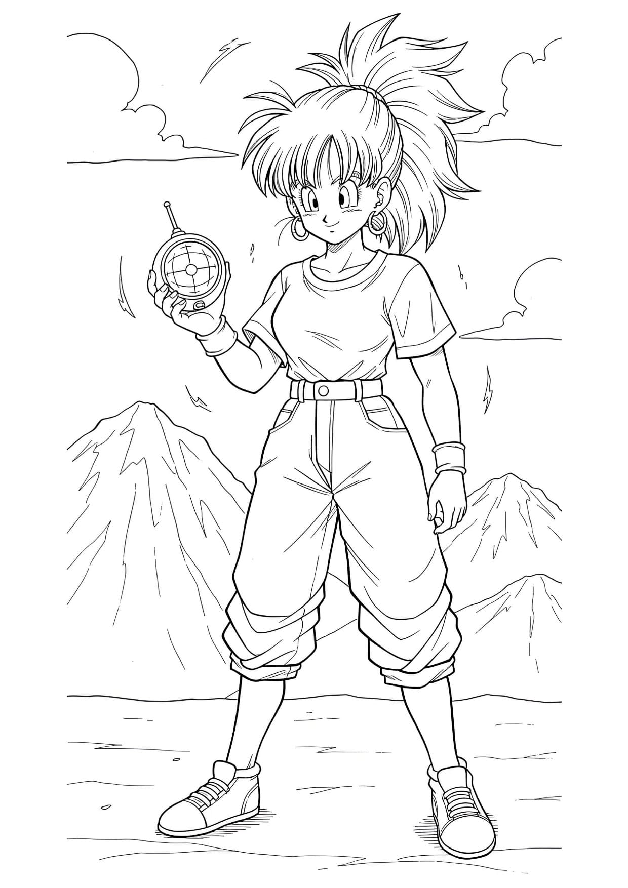 Bulma Desenho Dragon Ball Para Colorir Imprimir PDF