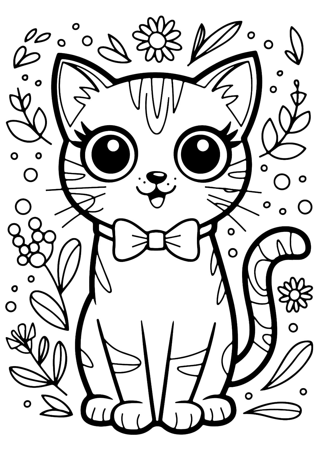 Desenhos de Gatos Fofos Para Colorir e Imprimir PDF