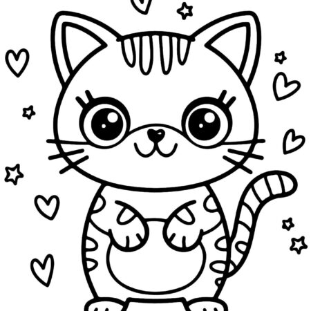 Desenhos de Gatos Fofos Para Colorir e Imprimir PDF