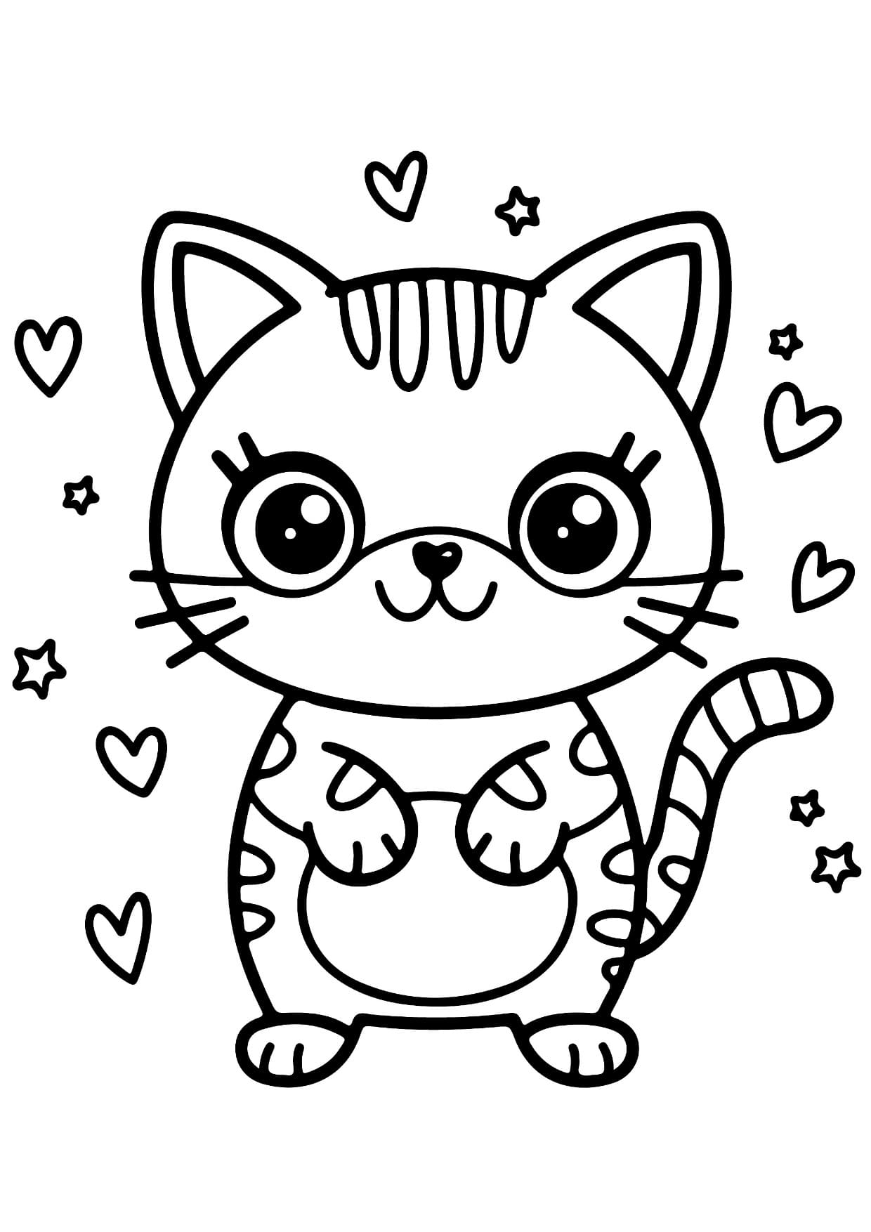 Desenhos de Gatos Fofos Para Colorir e Imprimir PDF