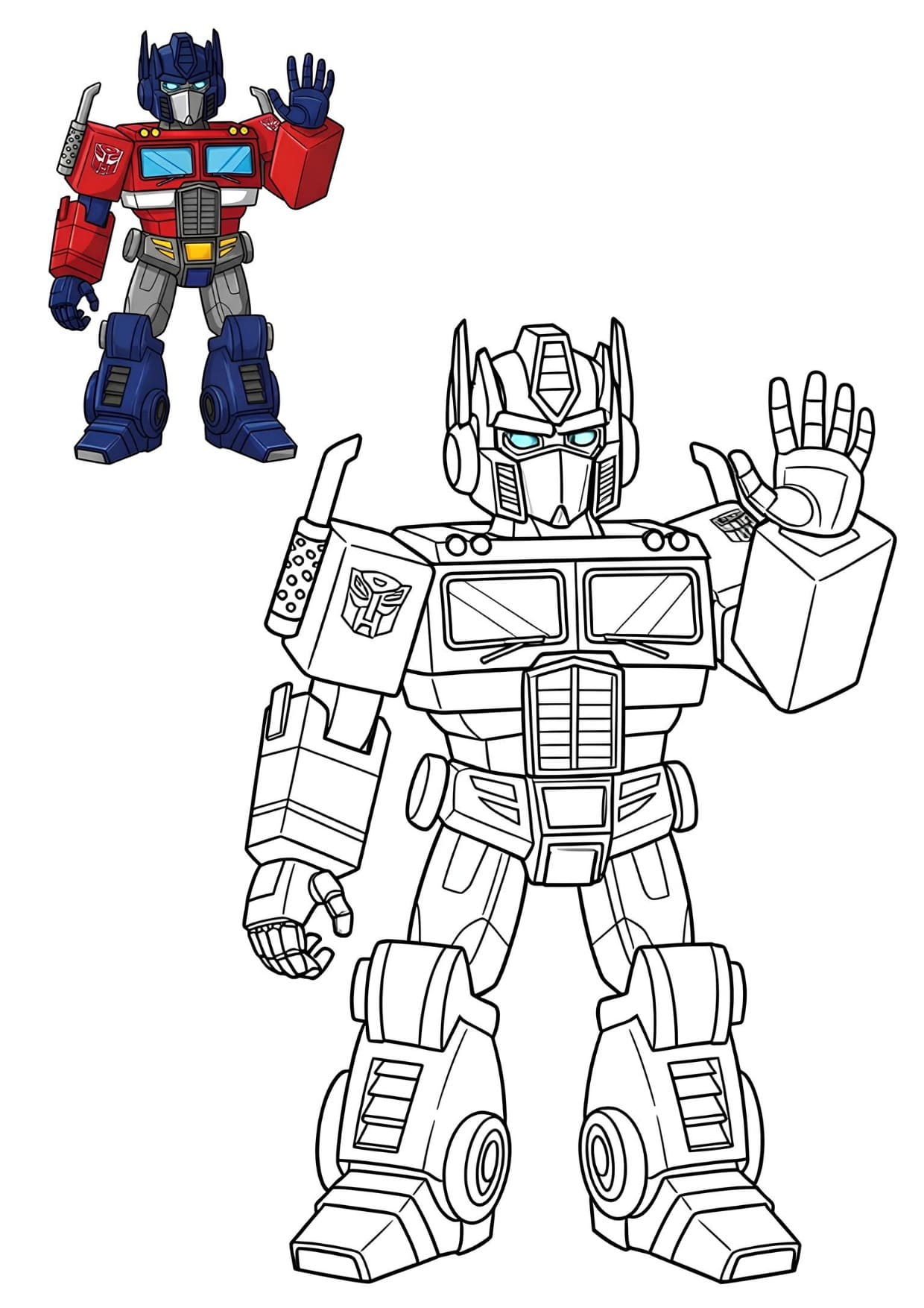 Desenho de Robô Transforme Para Colorir e Imprimir PDF