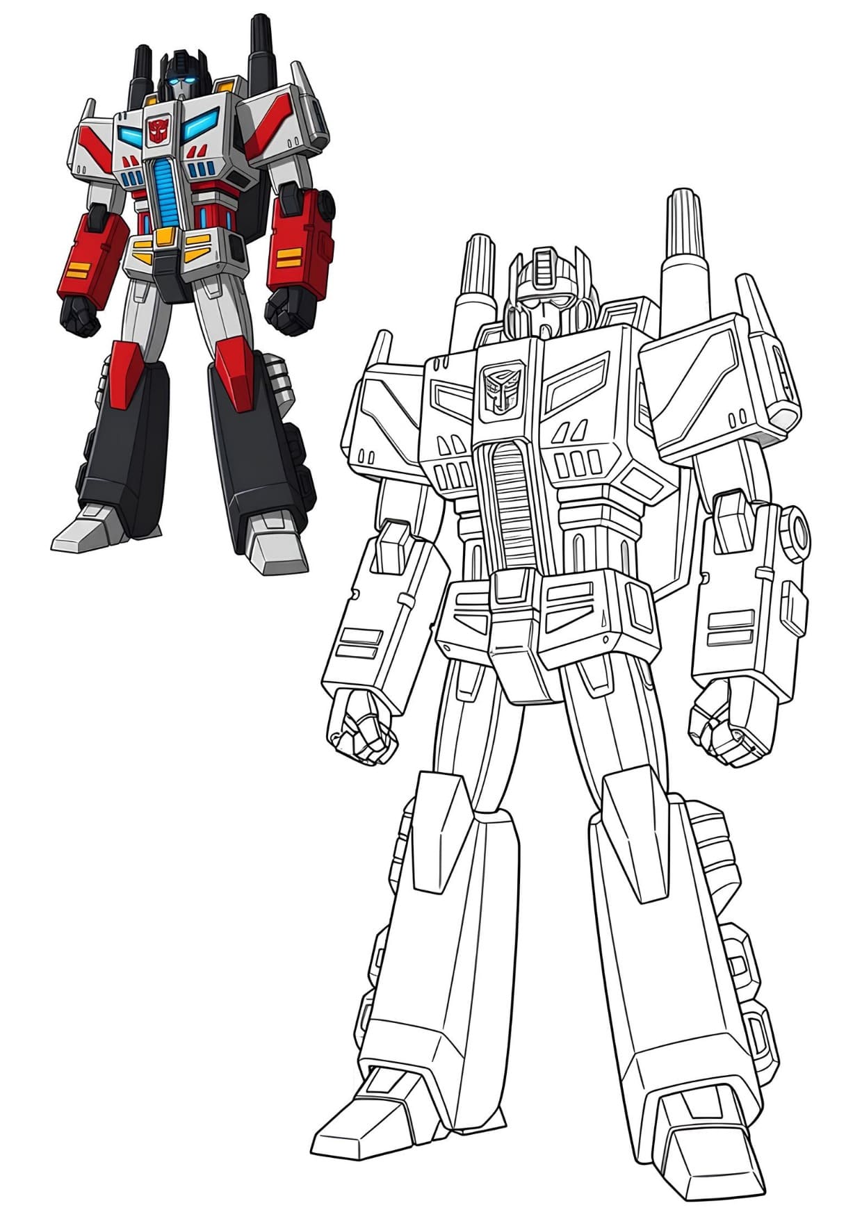 Desenho de Robô Transforme Para Colorir e Imprimir PDF