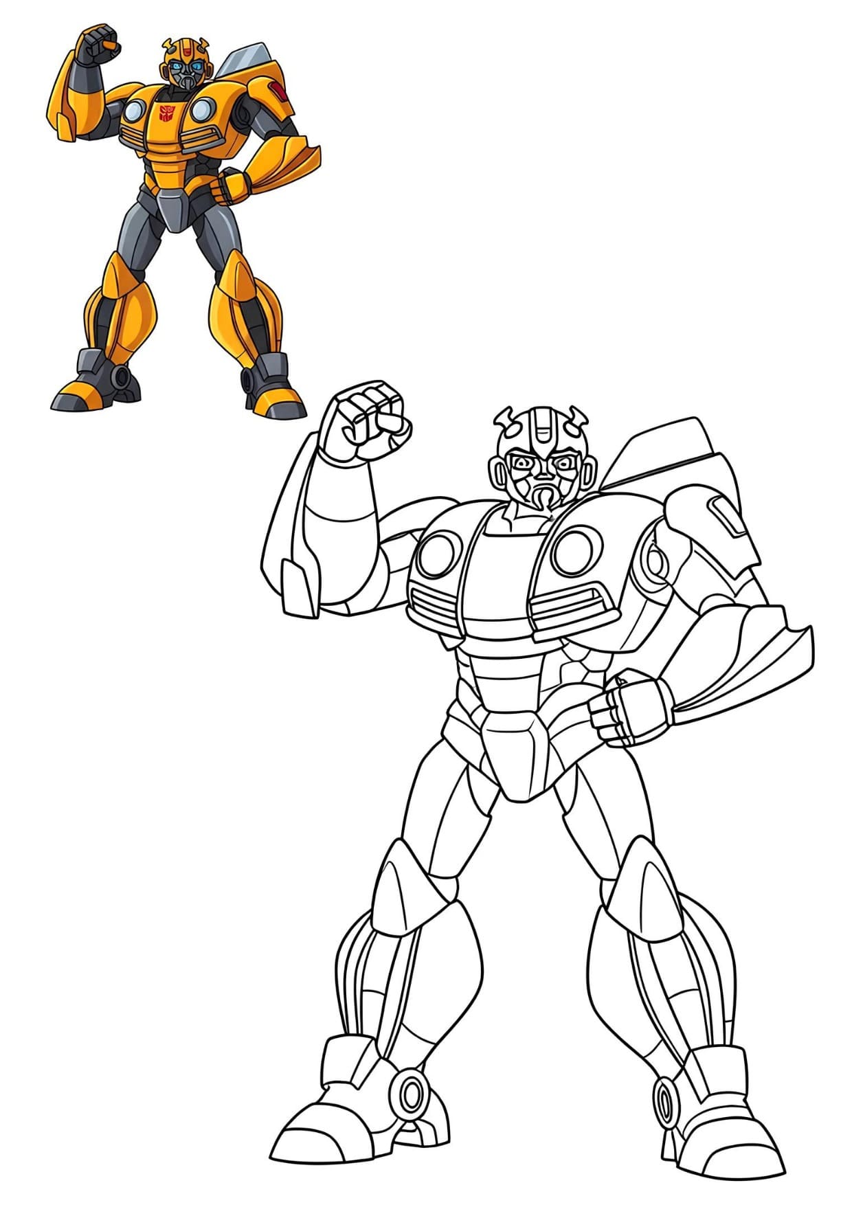 Desenho de Robô Transforme Para Colorir e Imprimir PDF