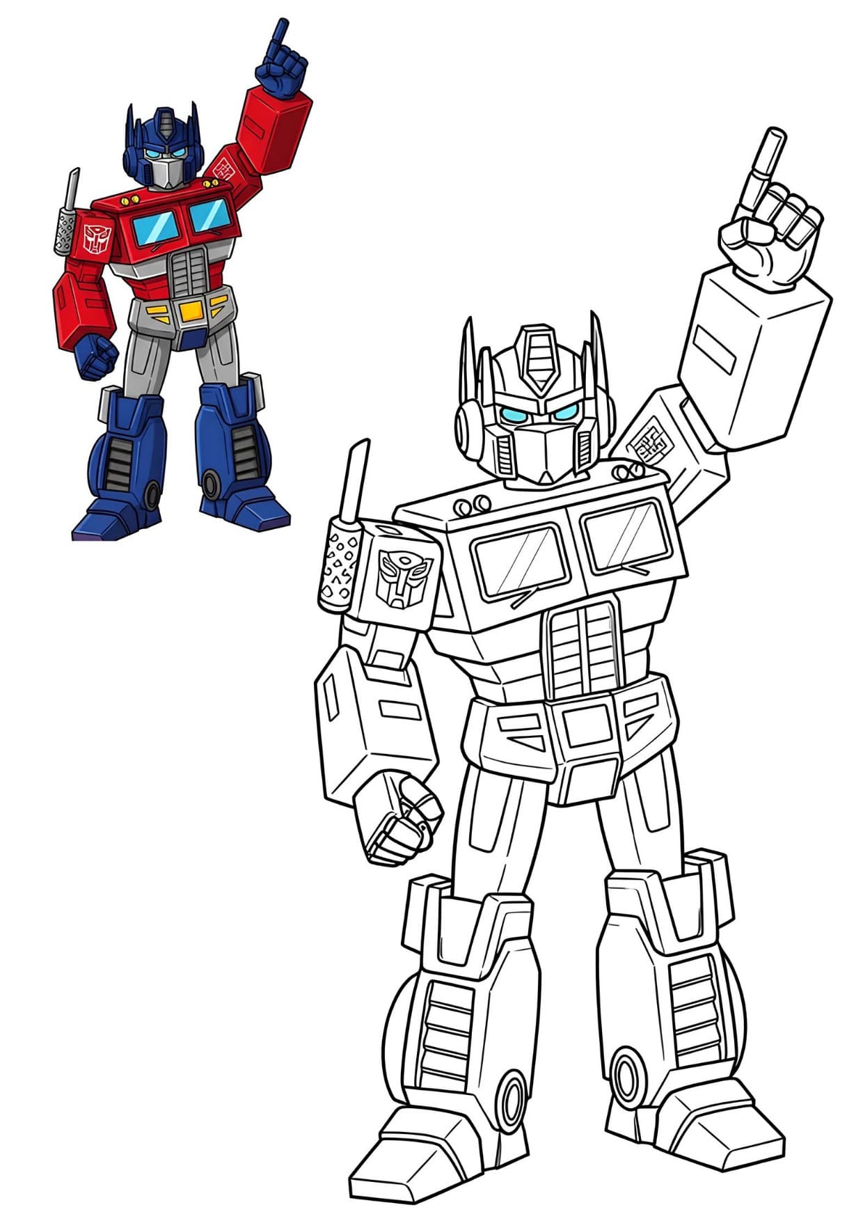 Desenho de Robô Transforme Para Colorir e Imprimir PDF