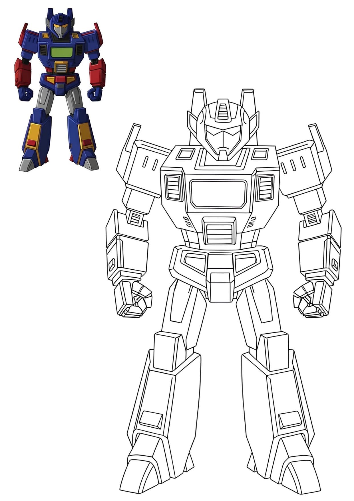 Desenho de Robô Transforme Para Colorir e Imprimir PDF