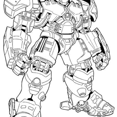Desenho Marvel Hulk Buster Para Colorir e Imprimir PDF
