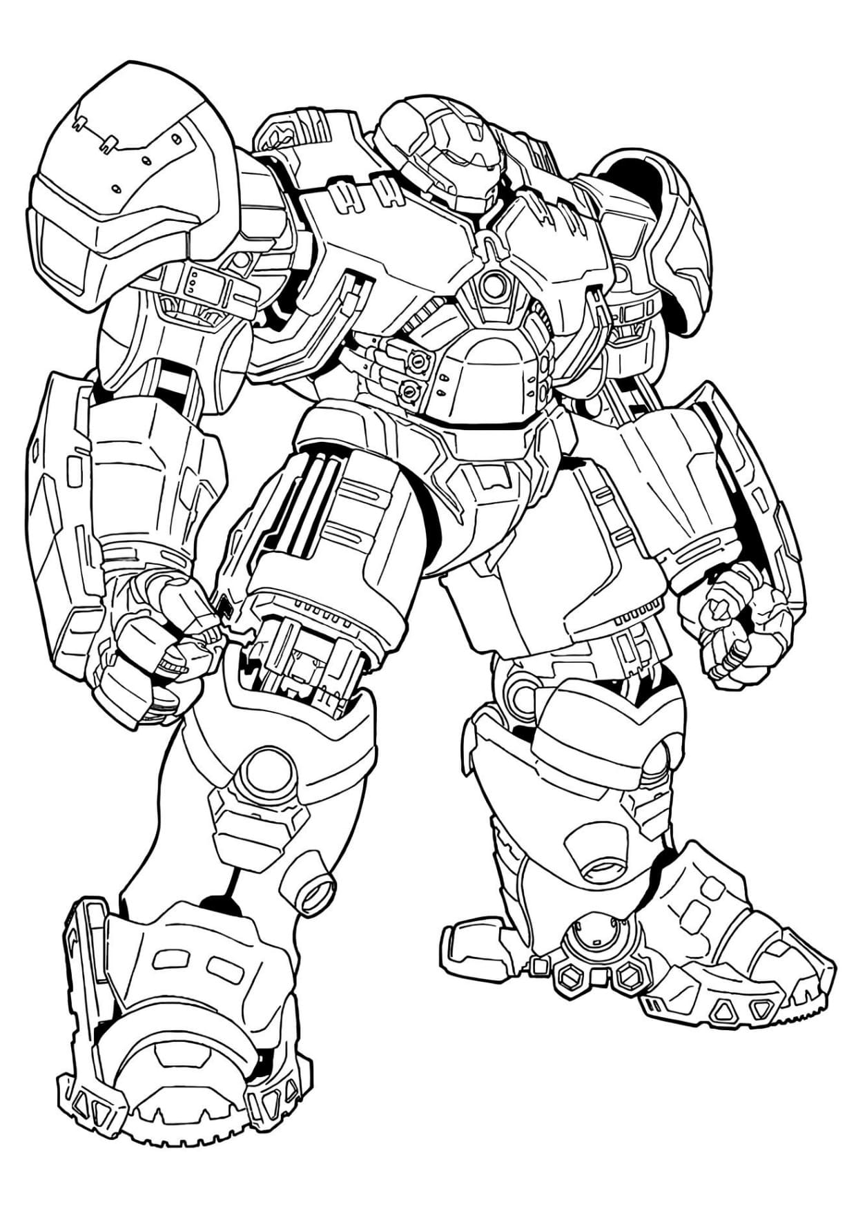 Desenho Marvel Hulk Buster Para Colorir e Imprimir PDF