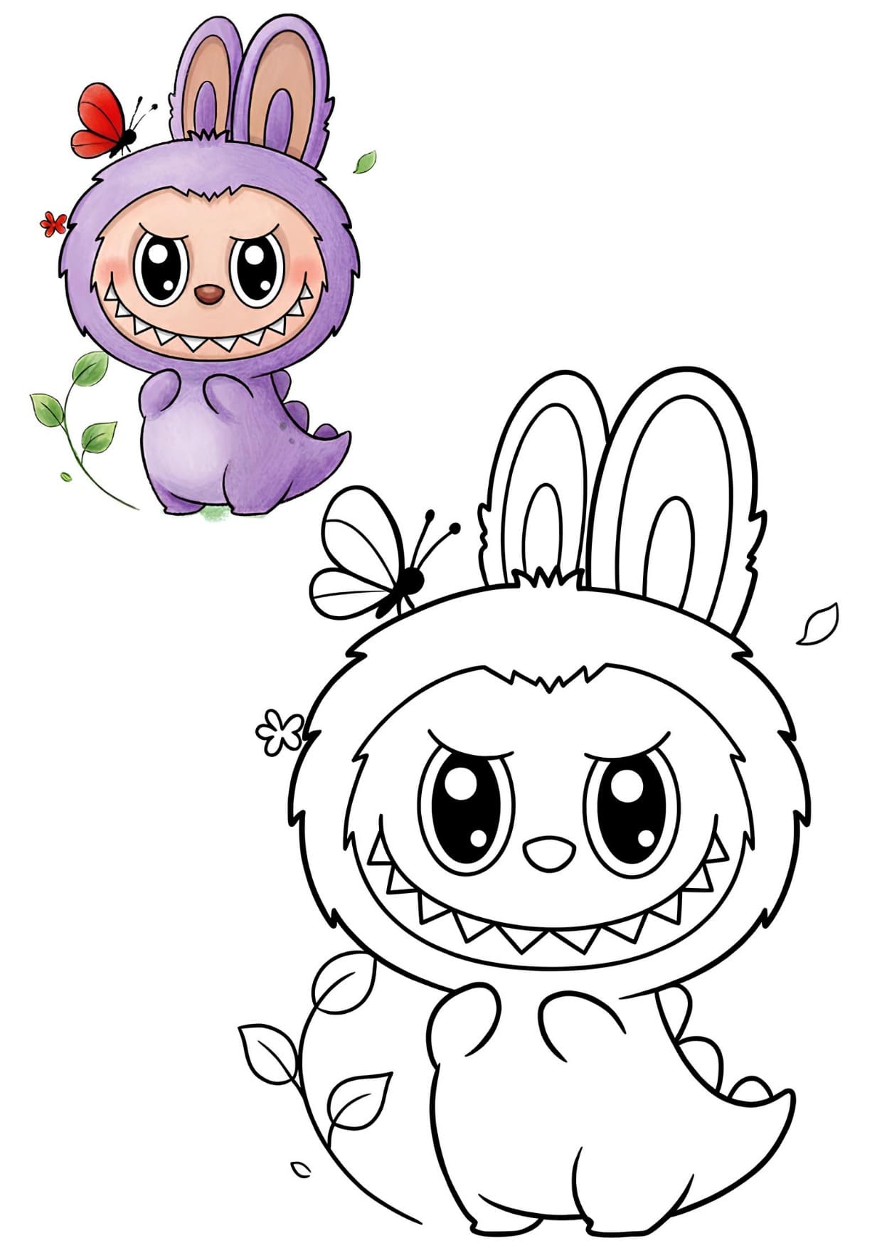 Desenhos de Labubu Para Colorir e Imprimir PDF